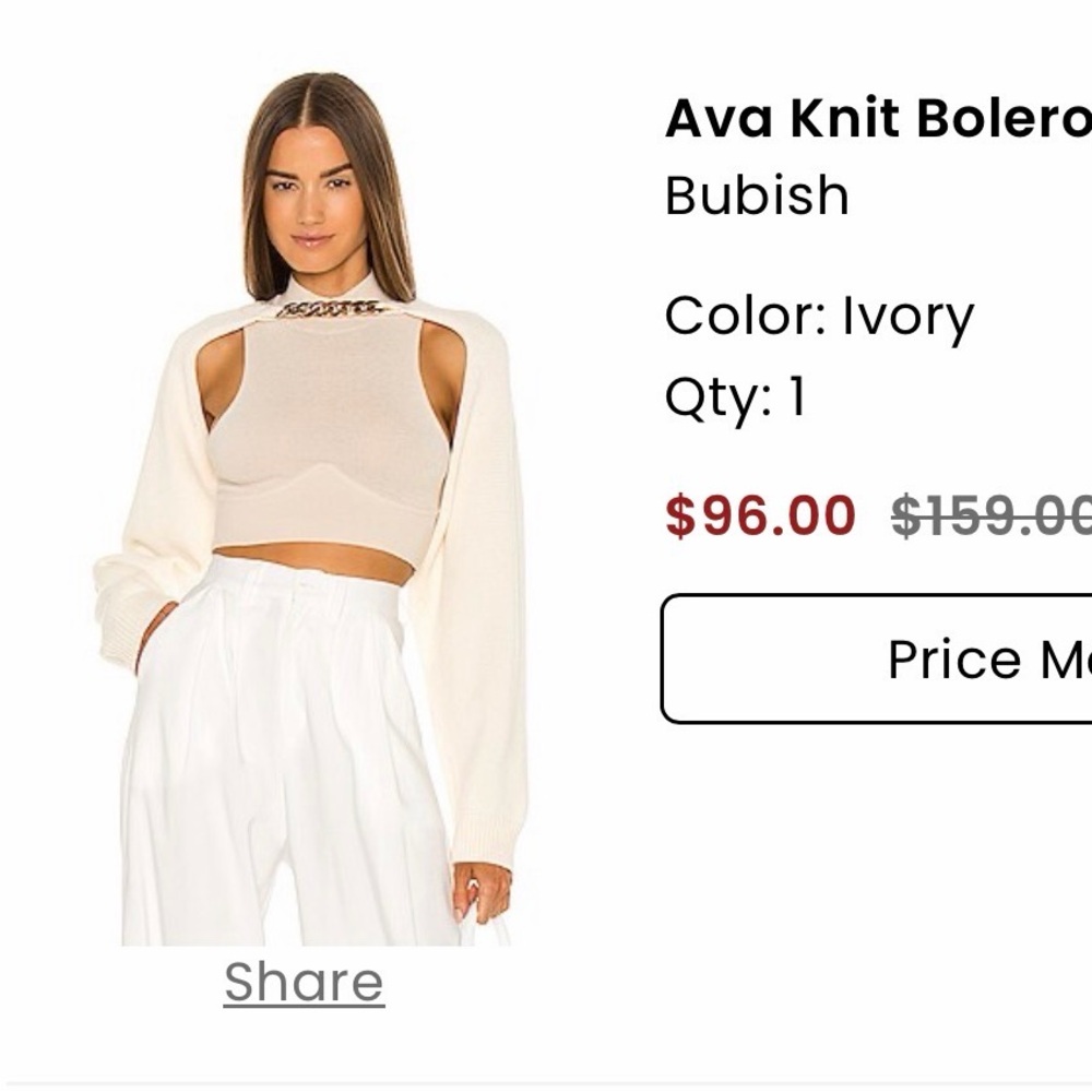 REVOLVE Ivory Crop Top